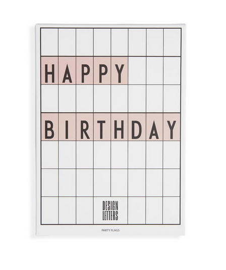 Happy Birthday Flags - Pink