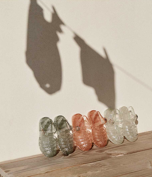 Bre Beach Sandals - Glitter Peach