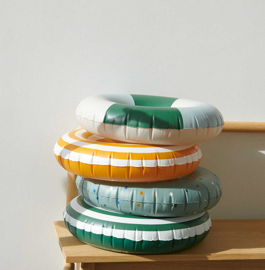 Baloo Swim Ring - Stripes | Garden Green | Creme de la creme