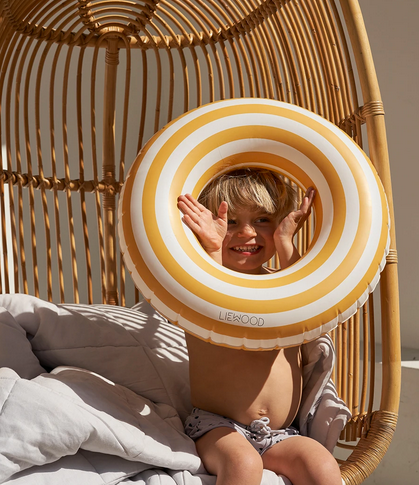Baloo Swim Ring - Stripes | Mustard | Creme de la creme