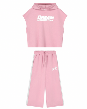 Wide jog pants & cut off hoodie ( SET )