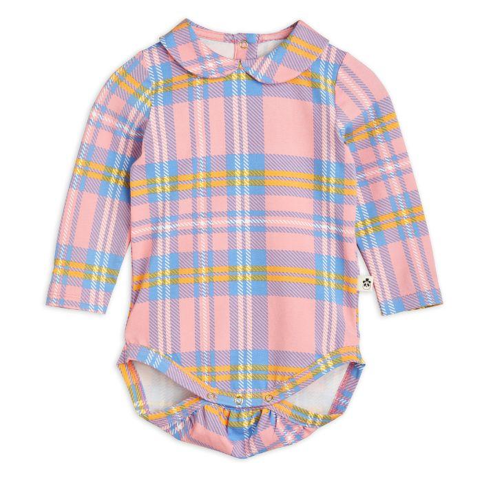 Check Long Sleeve Bodysuit