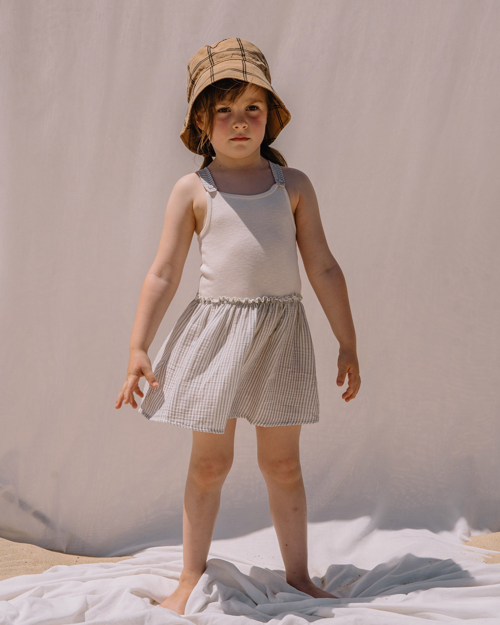 Rib Combi Dress - Sand
