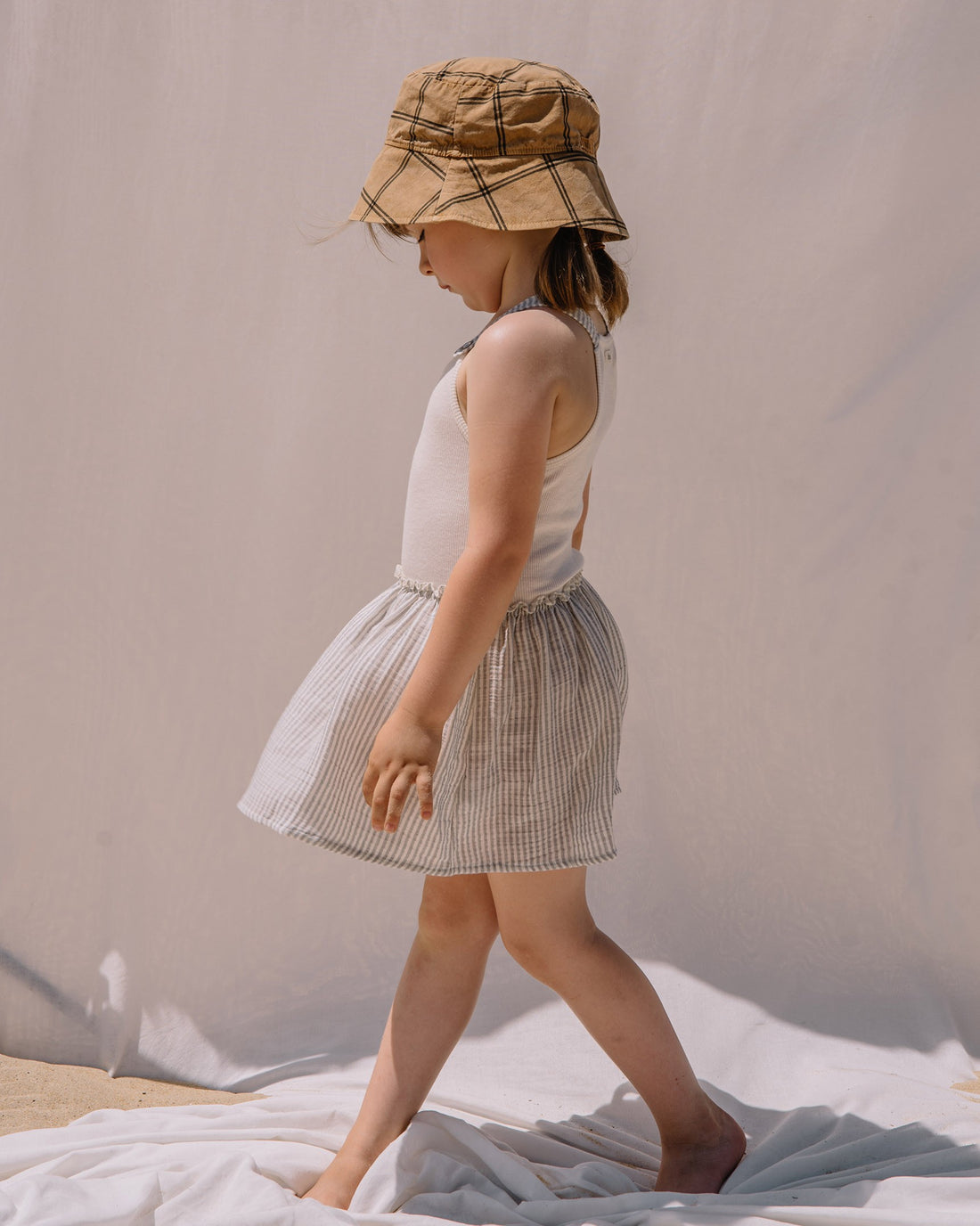 Rib Combi Dress - Sand