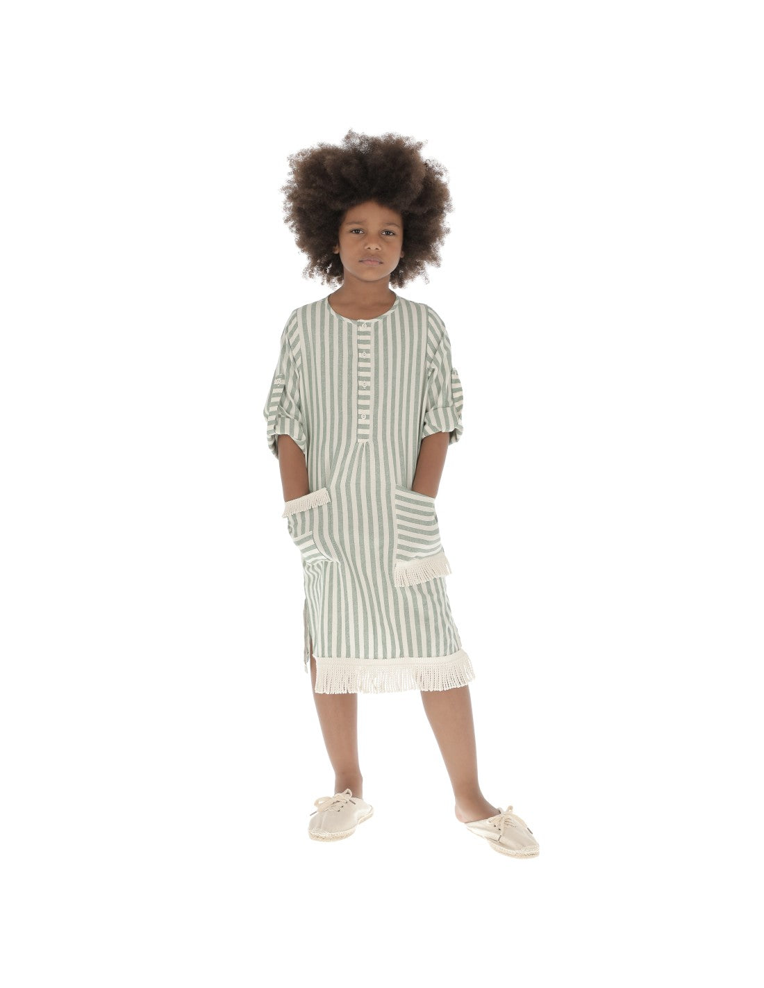 Kurta Dress Green Stripes