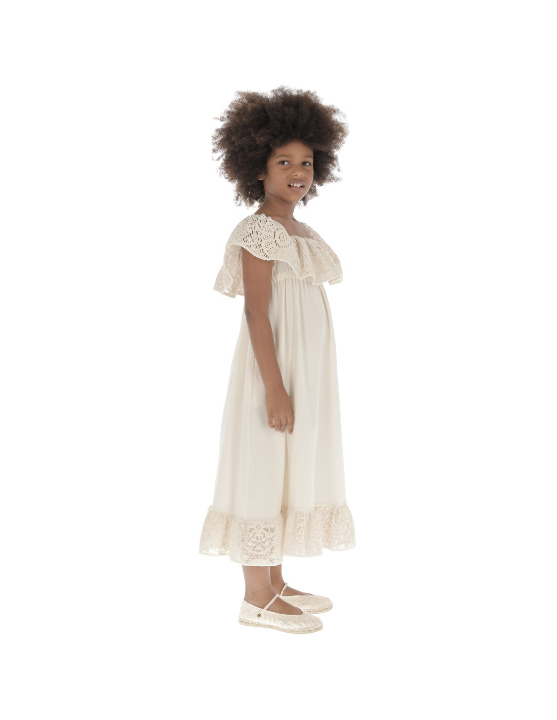 Long Ruffles Crochet Dress