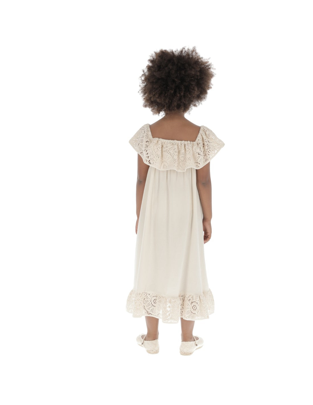 Long Ruffles Crochet Dress