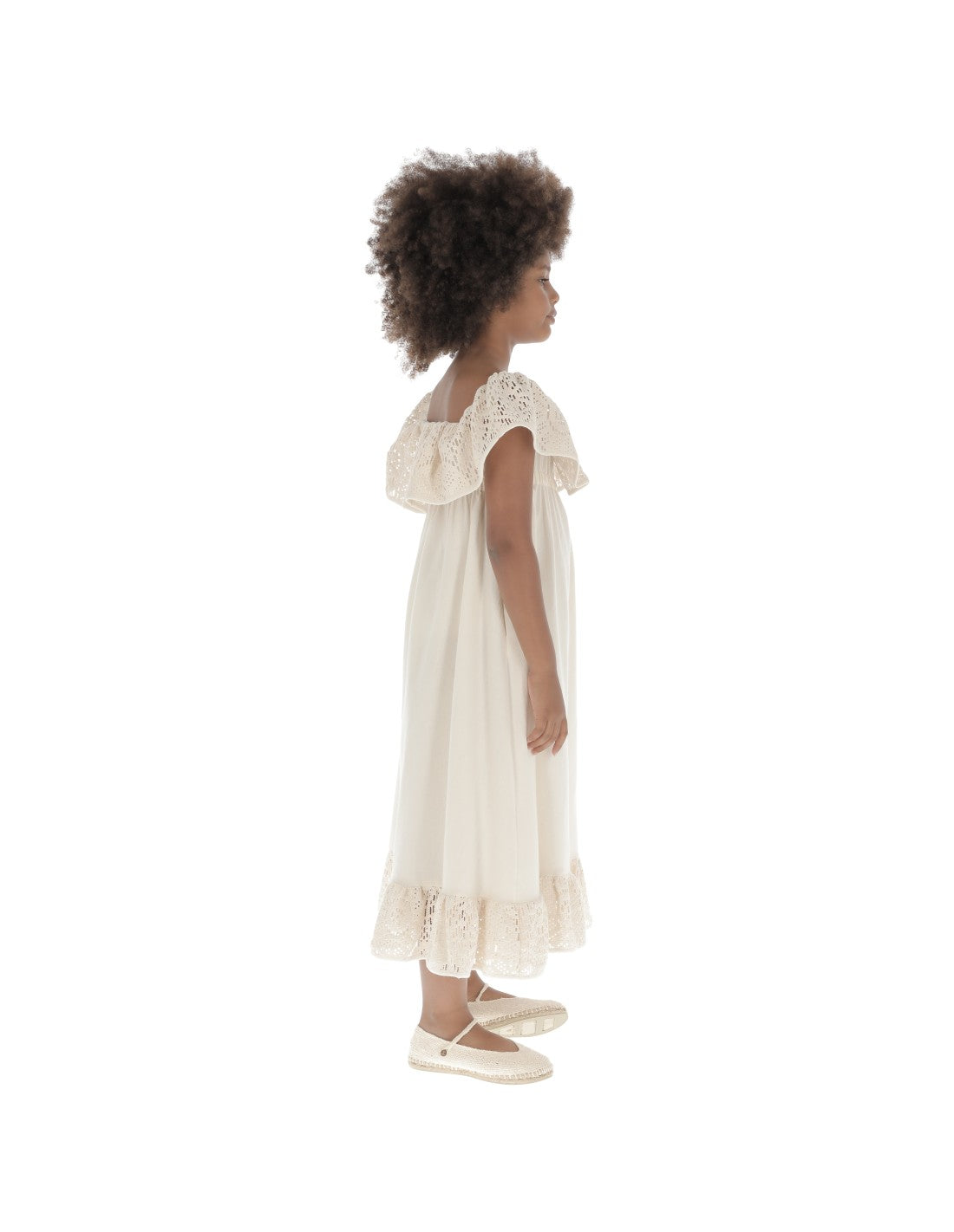 Long Ruffles Crochet Dress
